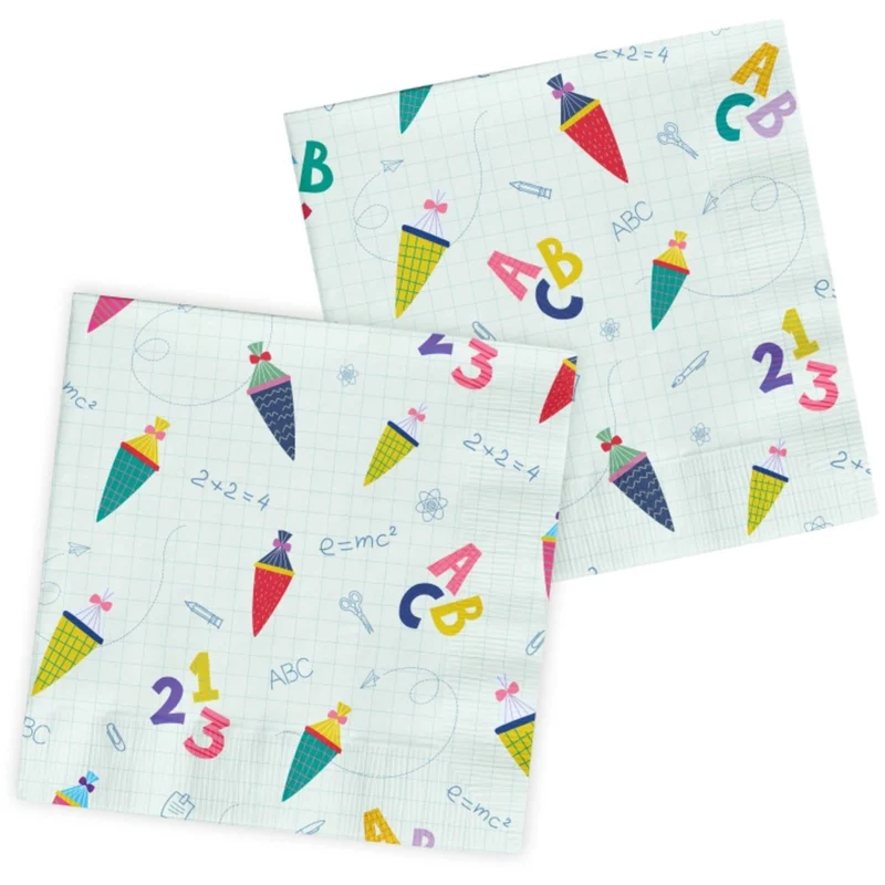 Gekleurde Servetten Schulanfang 33cm 20st