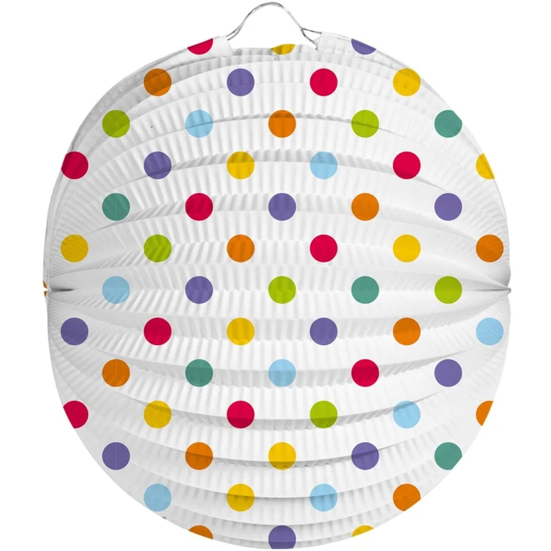 Gekleurde Lampion Stippen 22cm