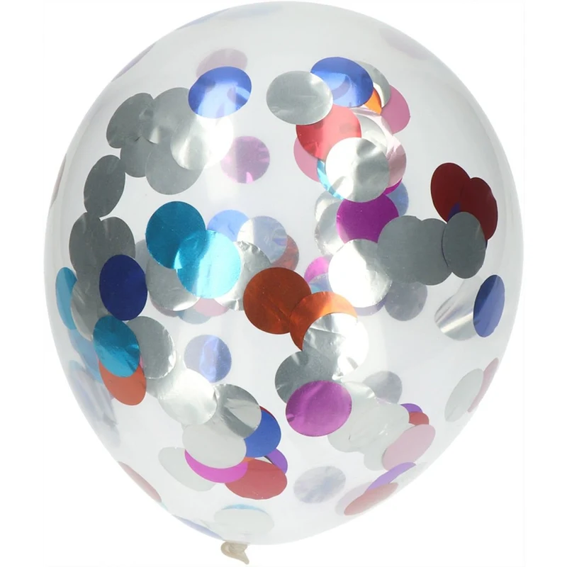 Doorzichtige Confetti Ballonnen Gekleurd 30cm 4st