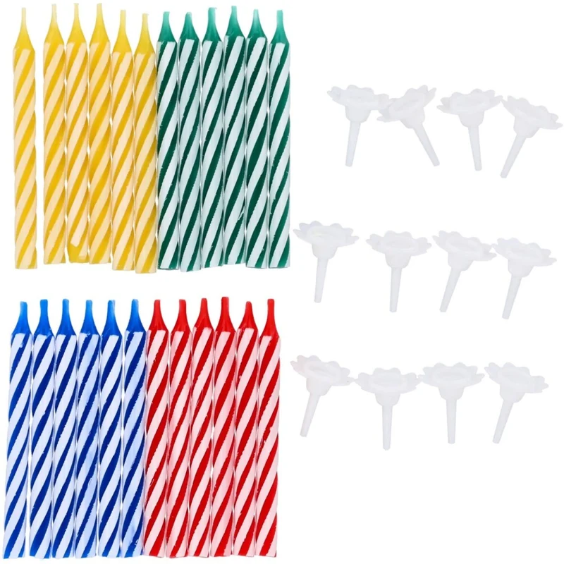 Verjaardag Kaarsen Gekleurd Set 7cm 24st