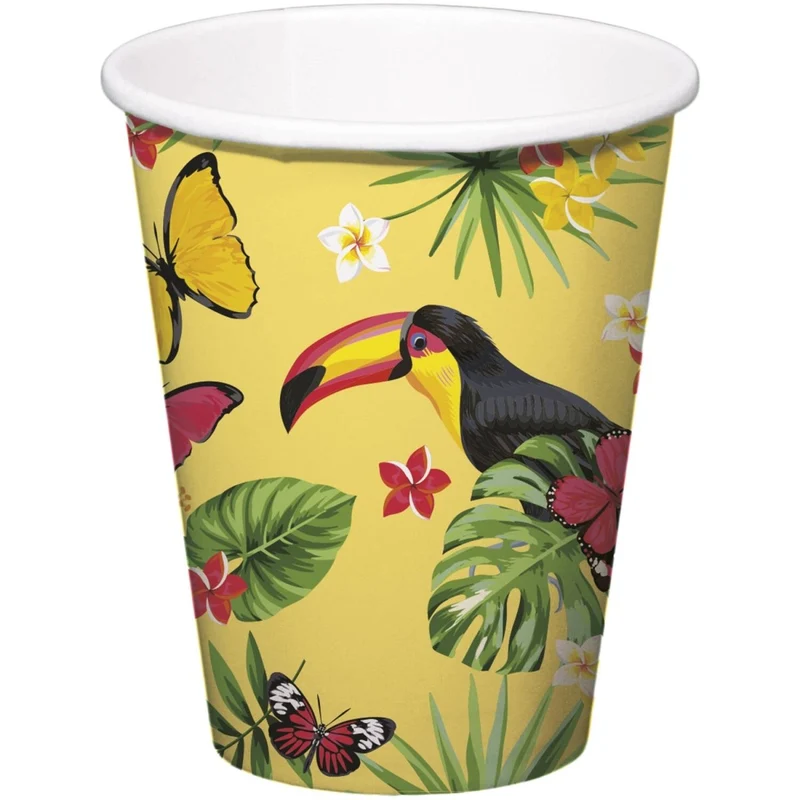 Hawaii Bekers Gekleurd Toekan 250ml 8st