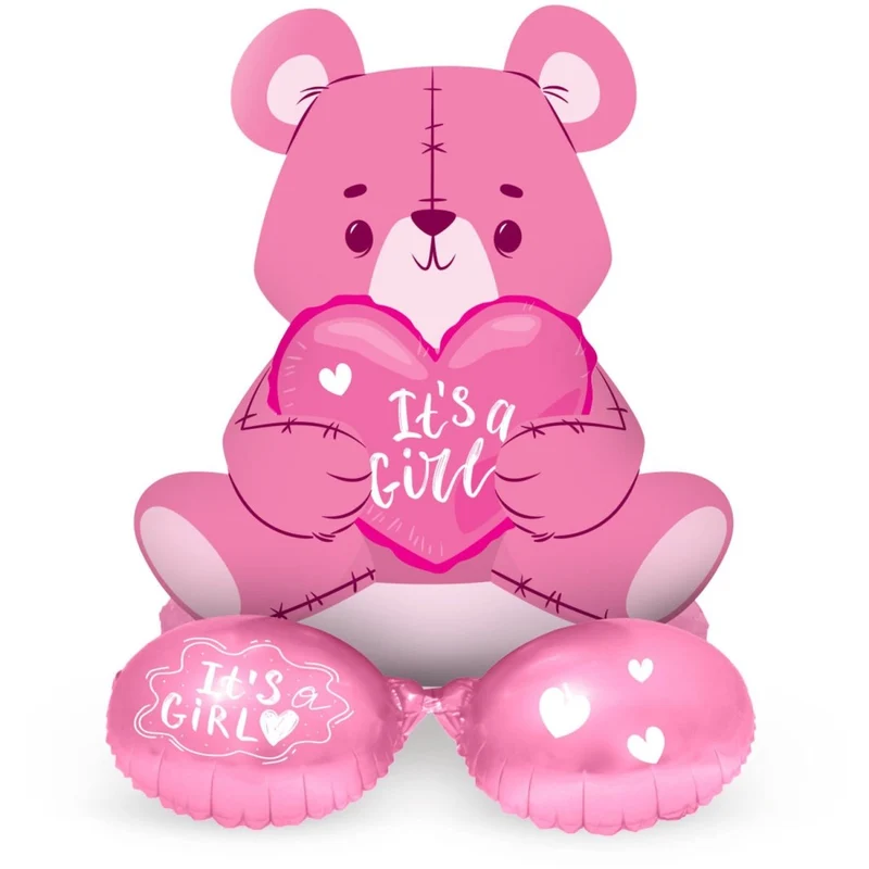 Geboorte Folie Ballon Roze Beer It'S A Girl 61cm