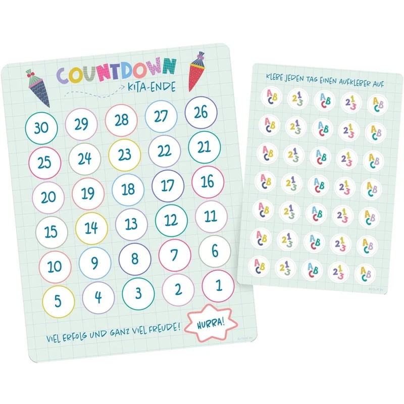 Gekleurde Aftelkalender Schulanfang 23,5cm