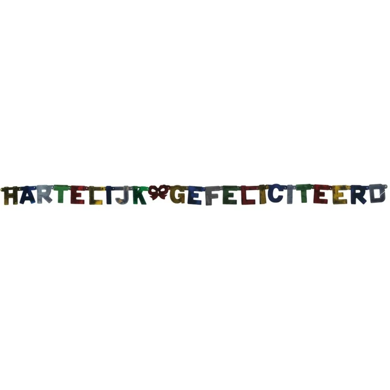 Hartelijk Gefeliciteerd Letterslinger Gekleurd Metallic