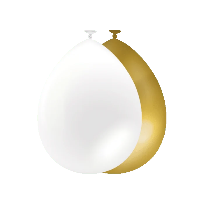 Goud Witte Ballonnen 30cm 10st