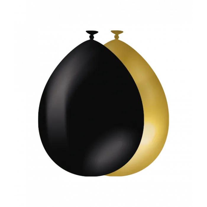 Zwart Gouden Ballonnen 30cm 25st