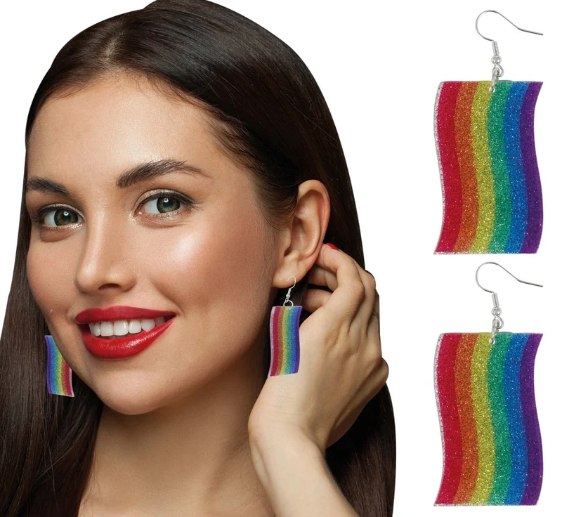 Regenboog Oorbellen Glitters