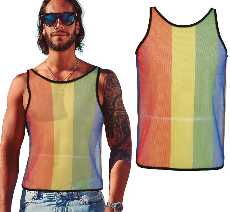 Regenboog Tanktop Mesh