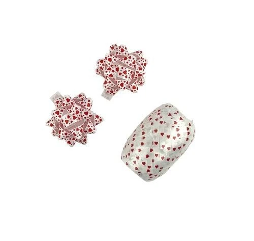 Hartjes Strik Rood Zilver Set 3 delig