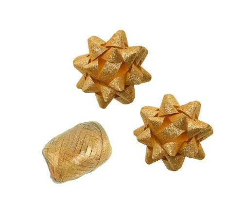 Gouden Strik Set Glitter 3 delig
