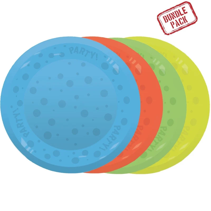 Party Borden Blauw Geel 21cm 4st