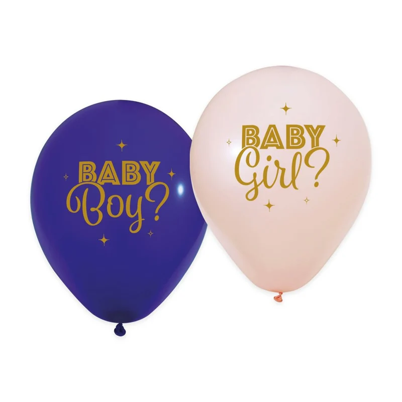 Gender Reveal Ballonnen Blauw Roze 30cm 8st