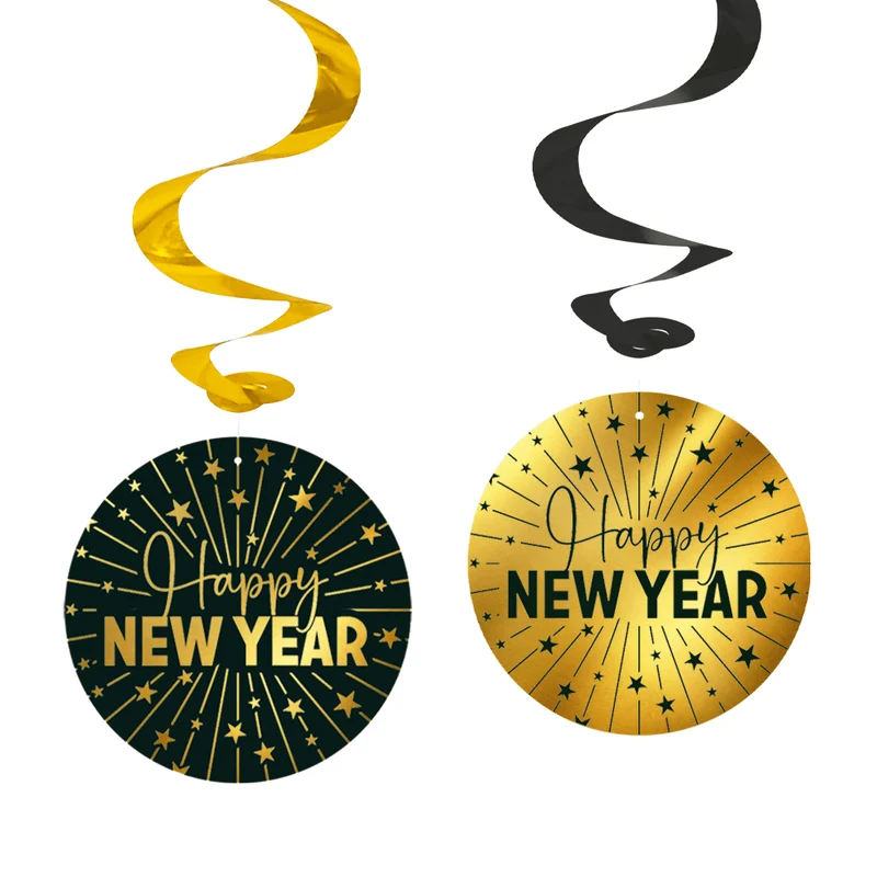 Happy New Year Hangdecoratie 4st