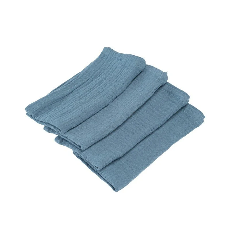 Blauwe Servetten Katoen 40cm 4st