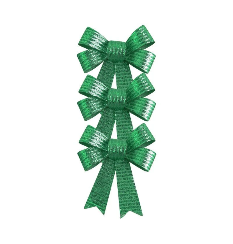 Groene Strik Glans 10cm 3st