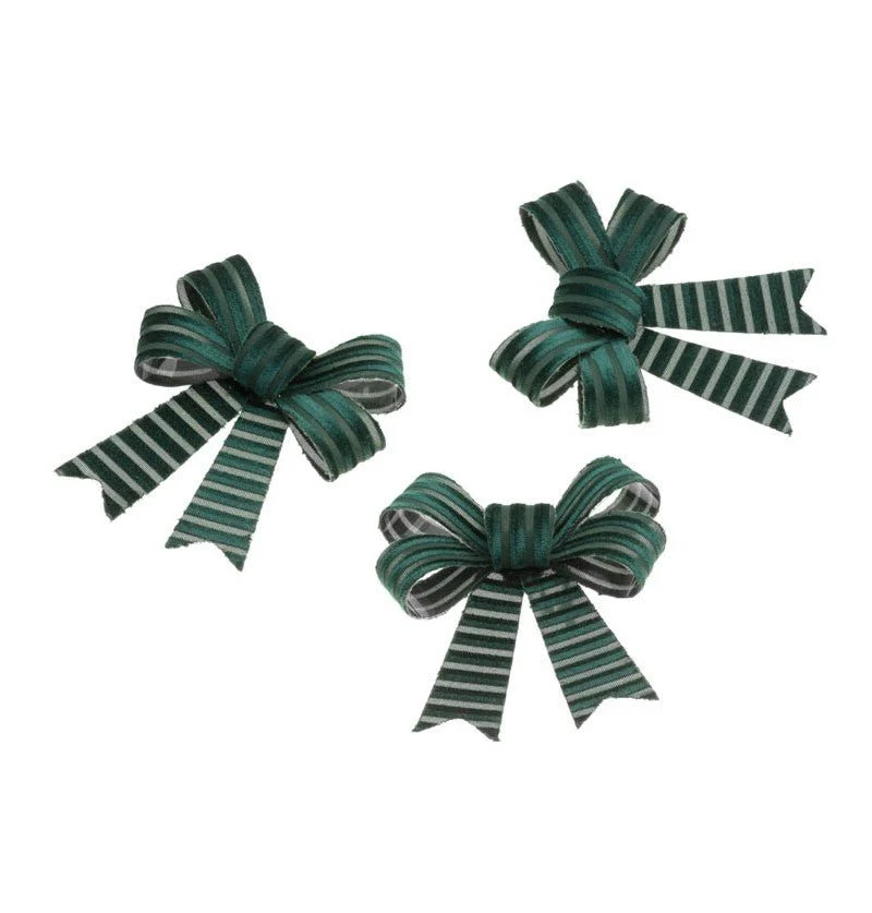 Donkergroene Strik Gestreept 12,7cm 3st