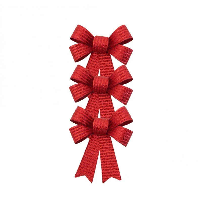 Rood Strik Glitters Strepen 10cm 3st