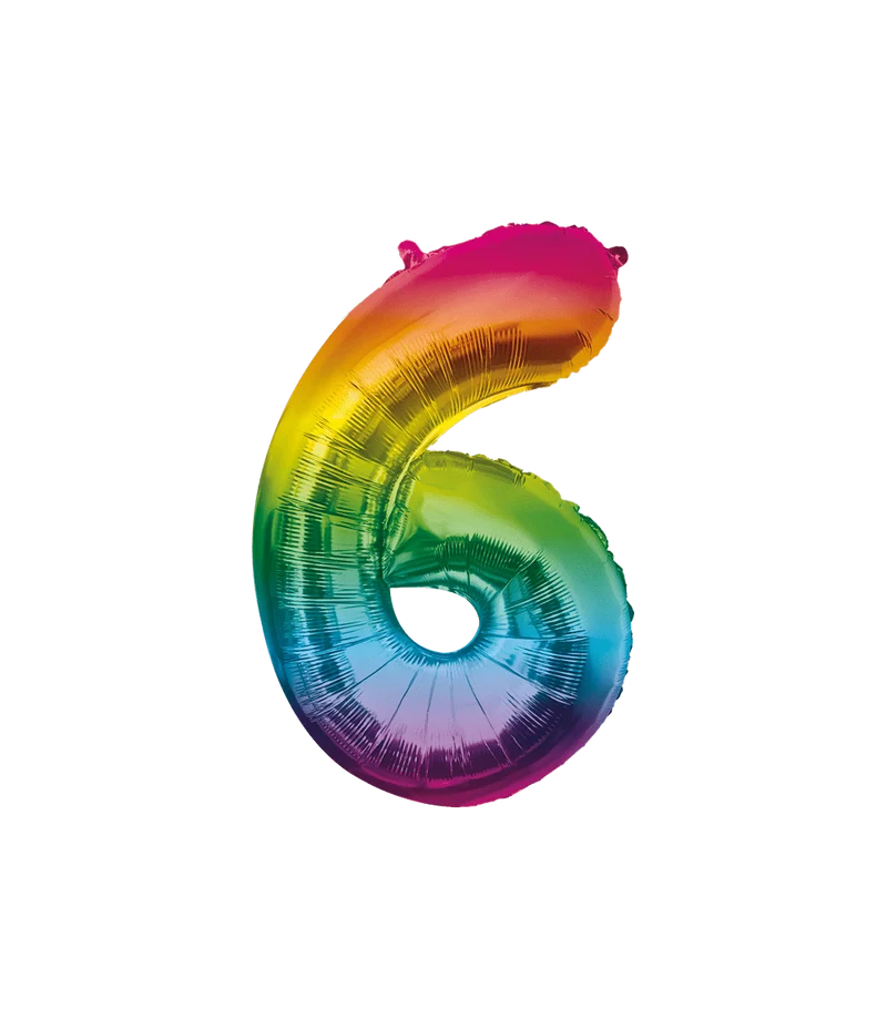 6 Jaar Helium Ballon Regenboog Leeg 86cm