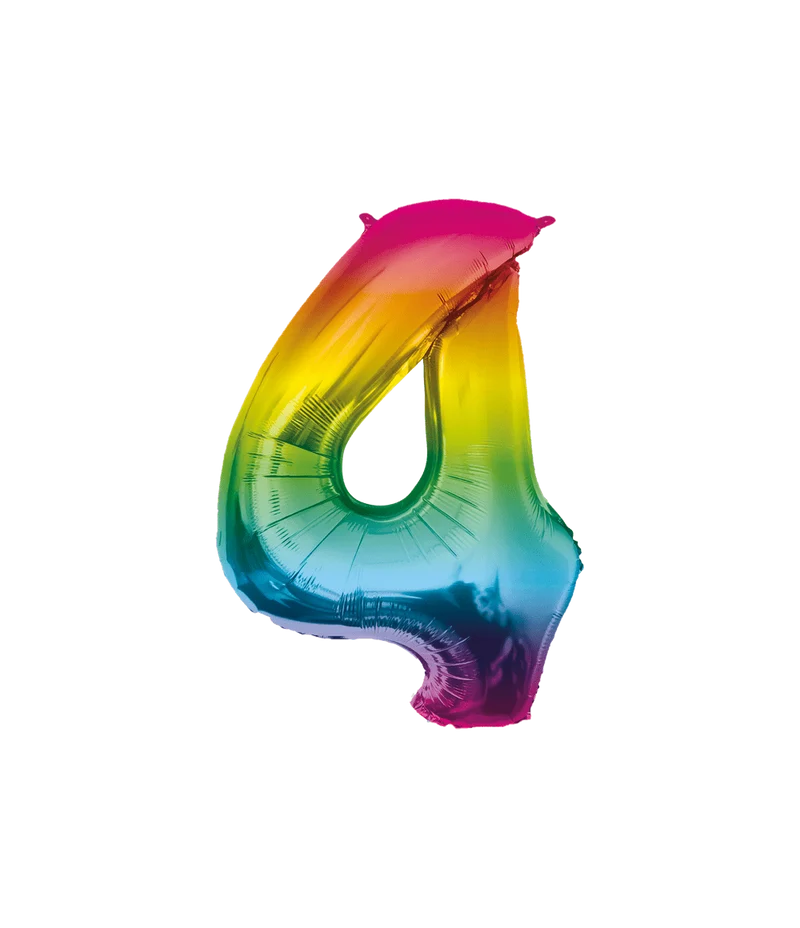 4 Jaar Helium Ballon Regenboog Leeg 86cm