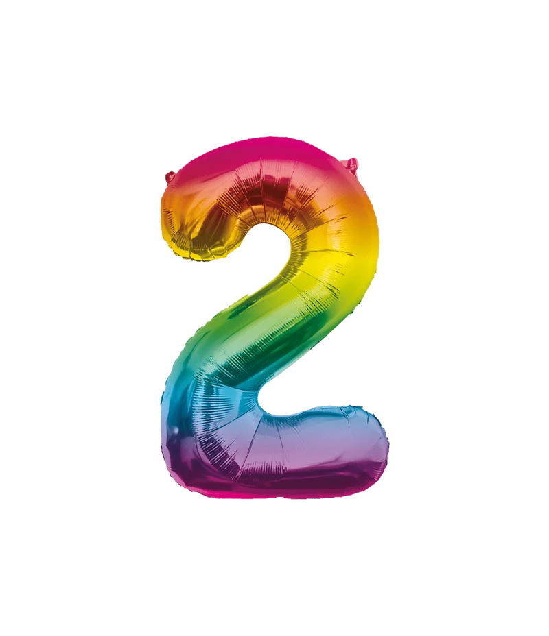 2 Jaar Helium Ballon Regenboog Leeg 86cm