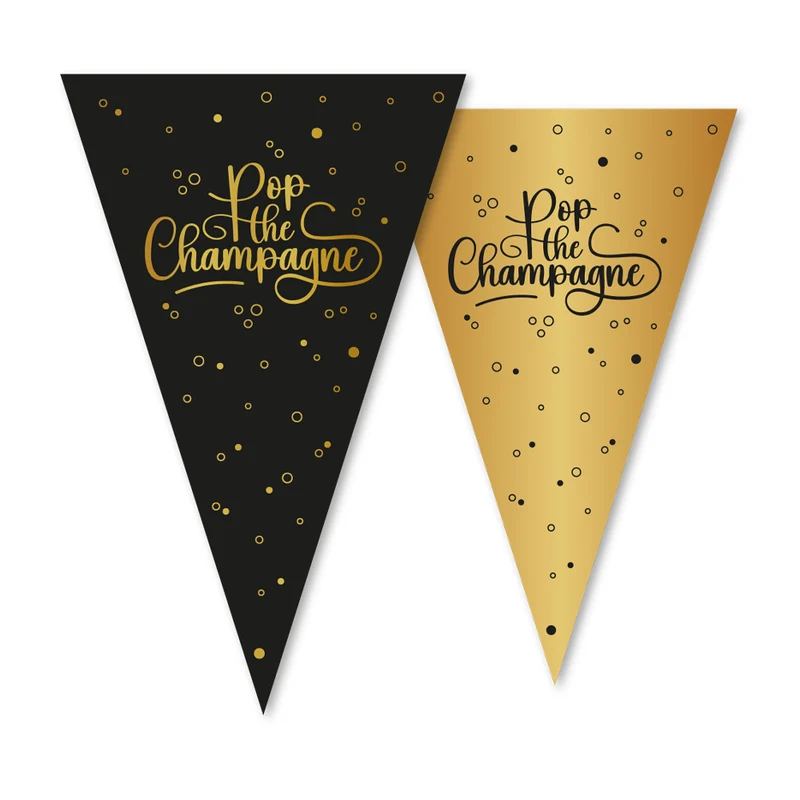 Pop The Champagne Slinger Zwart Goud 10m
