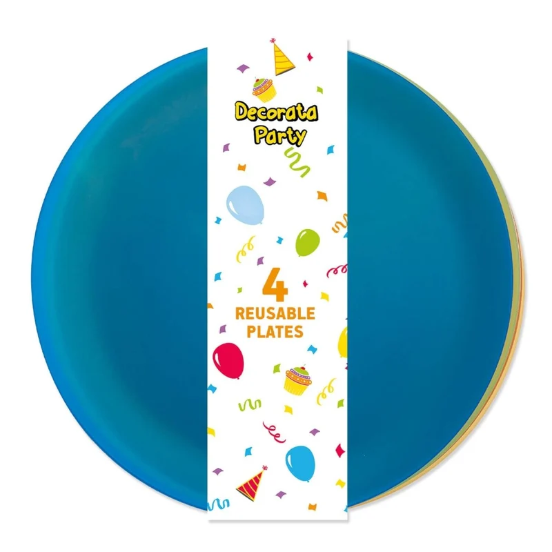 Gekleurde Borden Semi Transparant 20,5cm 4 delig