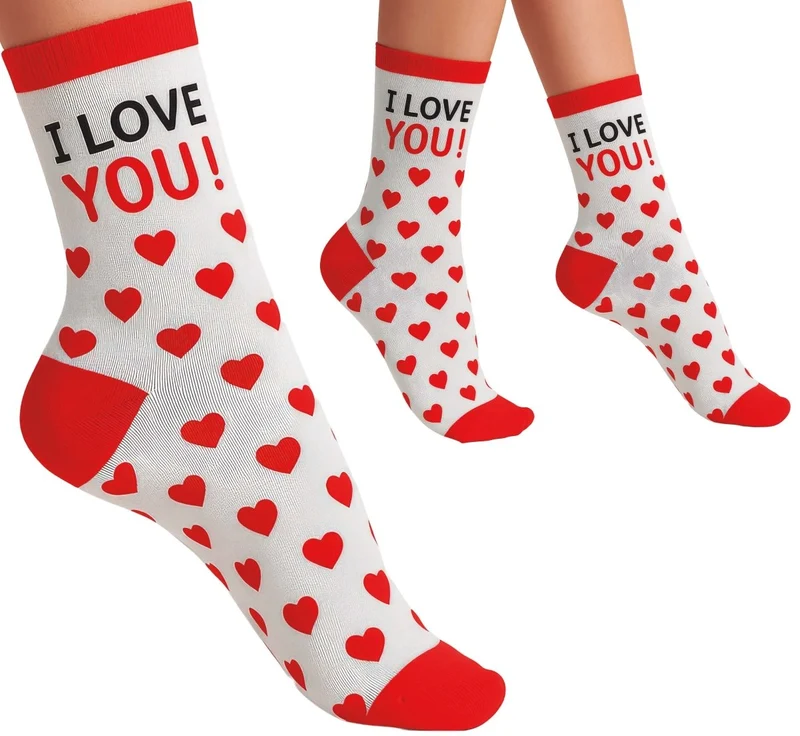 I Love You Sokken Rood Wit