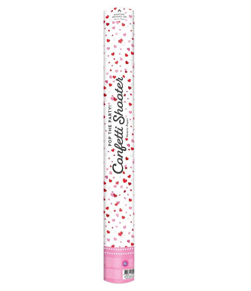 Hartjes Confetti Kanon Rood Papieren Snippers 60cm