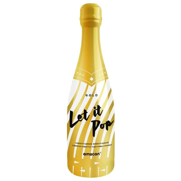 Champagne Fles Confetti Kanon Goud 32cm