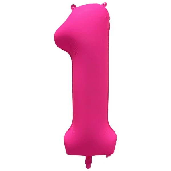 1 Jaar Cijfer Ballon Neon Roze Leeg 86cm