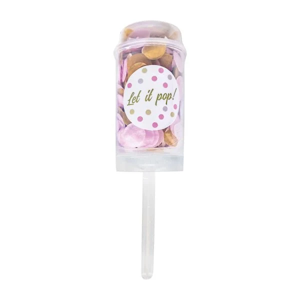 Roze Wit Beige Confetti Kanon 18cm