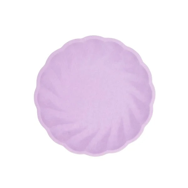 Paarse Borden Rond Swirl Pastel 18,8cm 6st