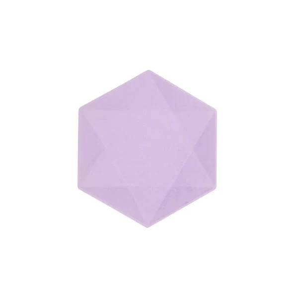 Paarse Borden Zeshoek 15,8cm 6st