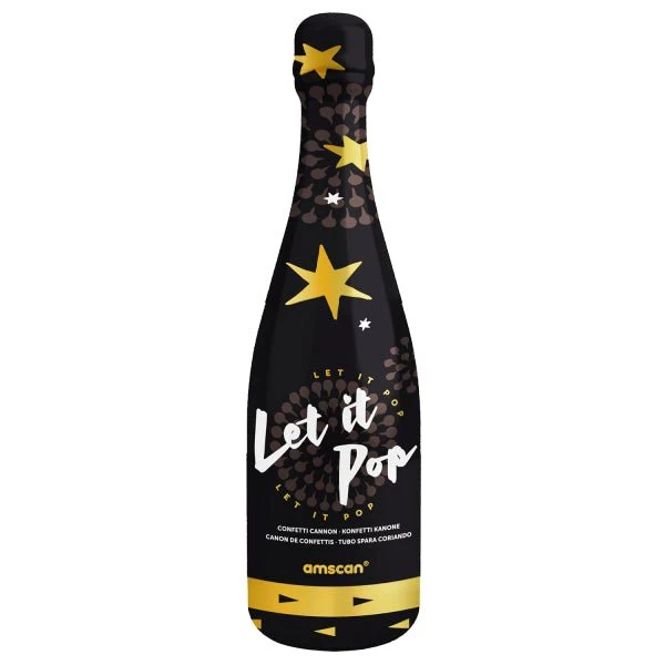Sterren Confetti Kanon Goud Champagne Fles 32cm