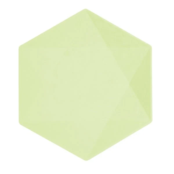 Groene Borden Zeshoek 26cm 6st