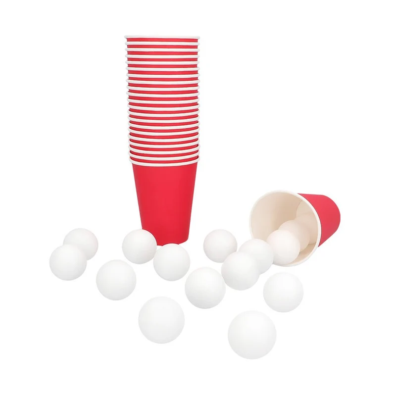 Rood Witte Beerpong Set Plastic