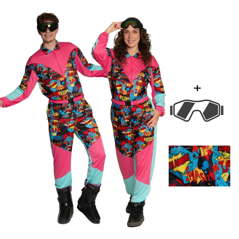 Neon 80S Skipak Gekleurd Comic Met Bril