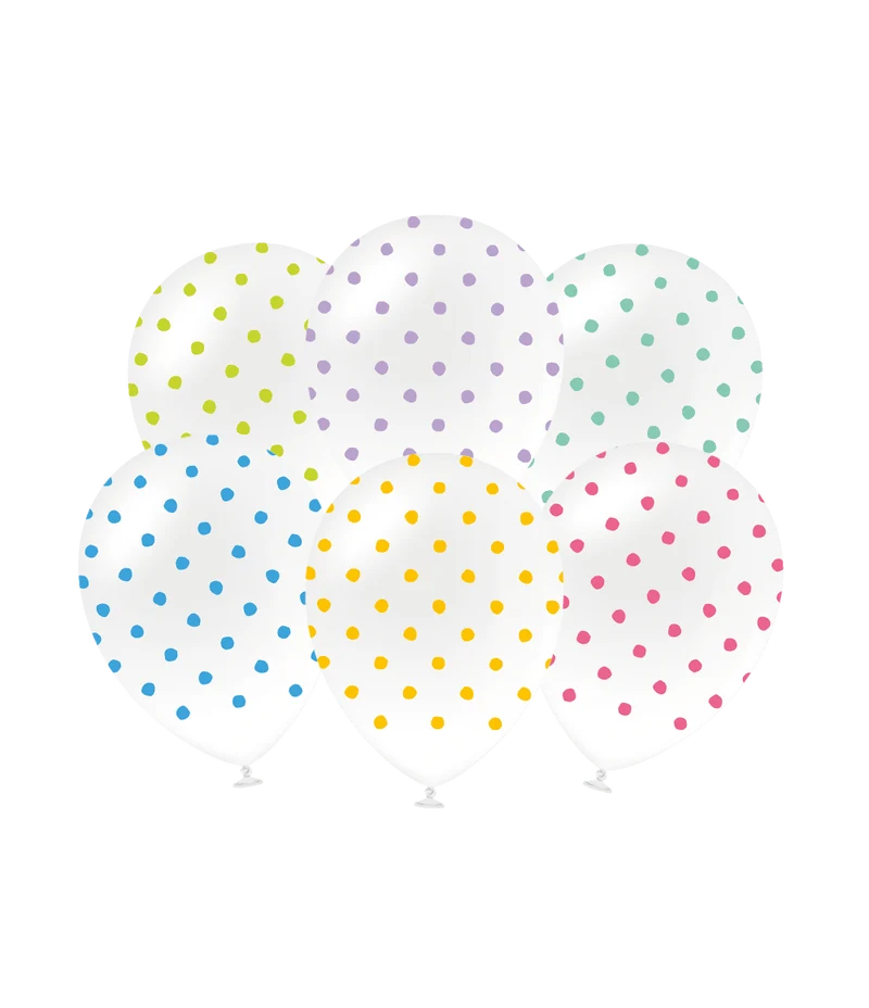 Gekleurde Ballonnen Met Stippen 30cm 6st