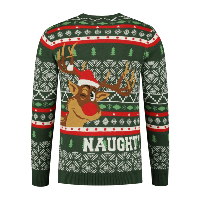 Kerst Trui Heren Naughty Or Nice Rudolph