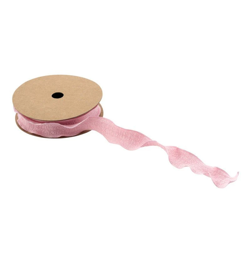 Lichtroze Lint Rimpel 2,5Cm 10m