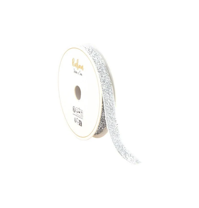 Zilveren Lint Glitter 10Mm 3m