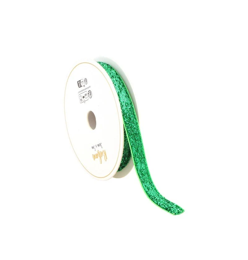 Groene Lint Glitter 10Mm 3m
