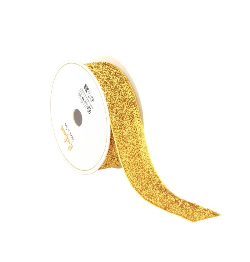 Gouden Lint Glitter 25Mm 3m