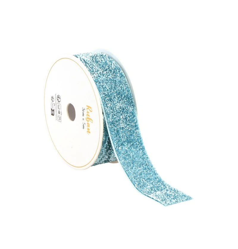 Blauwe Lint Glitter 25Mm 3m
