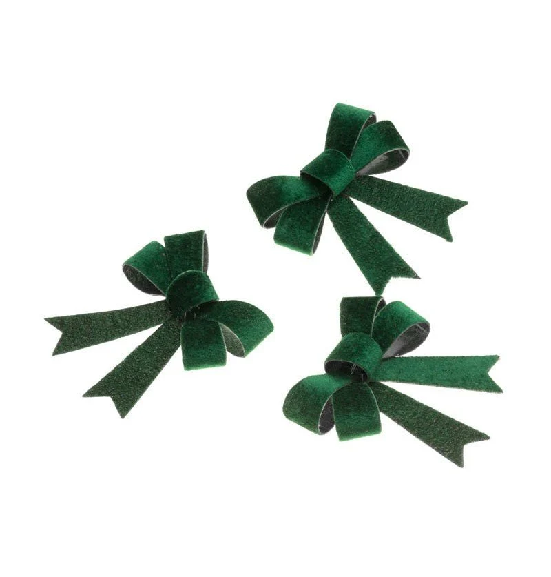 Donkergroene Strik Velvet 12,7cm 3st