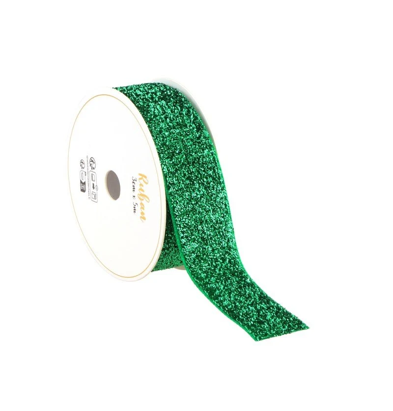 Groene Lint Glitter 25Mm 3m