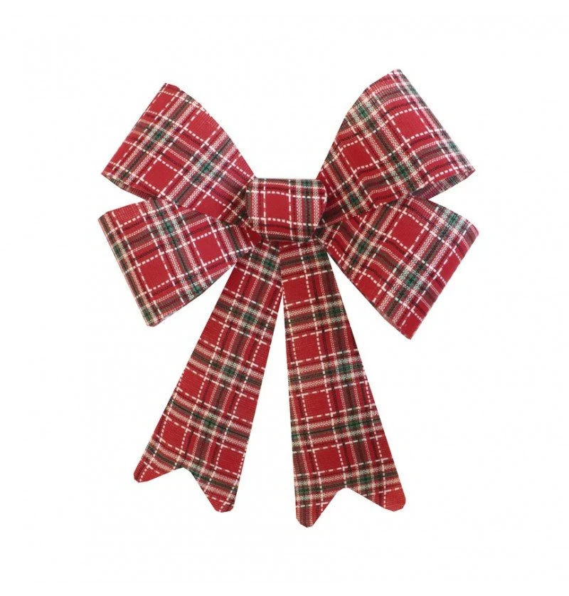 Rood Groene Strik Schotse Ruit Klein 38cm