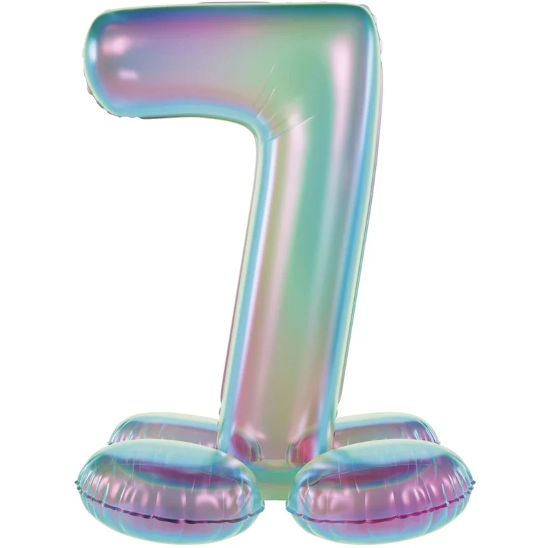 7 Jaar Cijfer Ballon Standaard Holografische Leeg 72cm