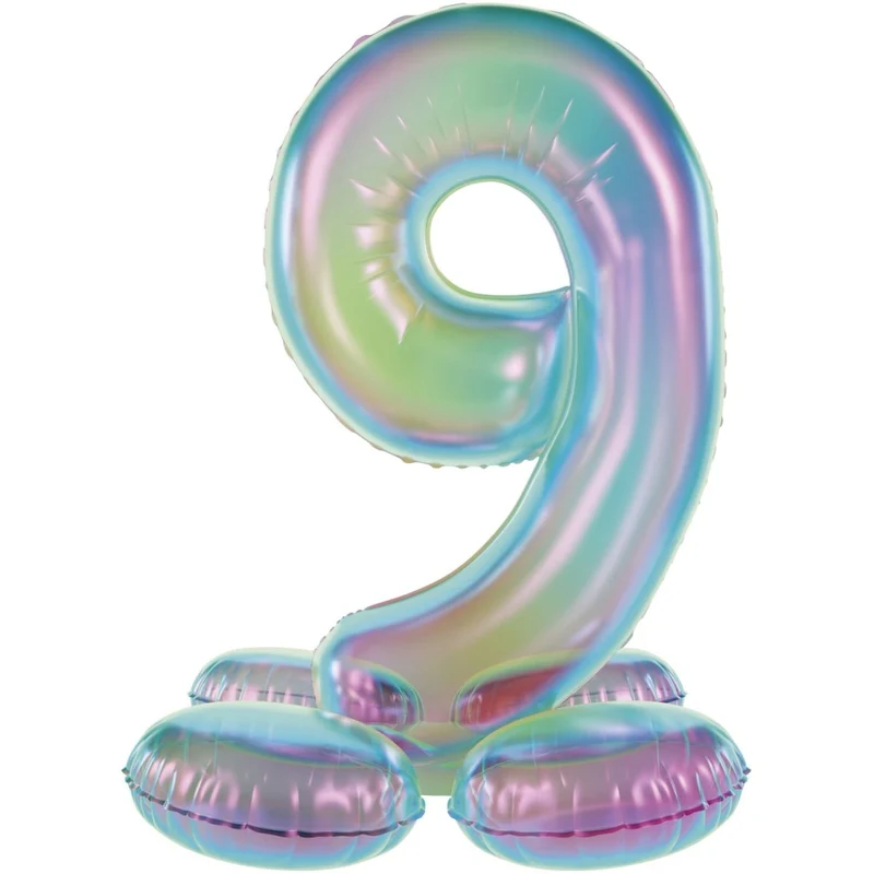 9 Jaar Cijfer Ballon Standaard Holografische Leeg 72cm