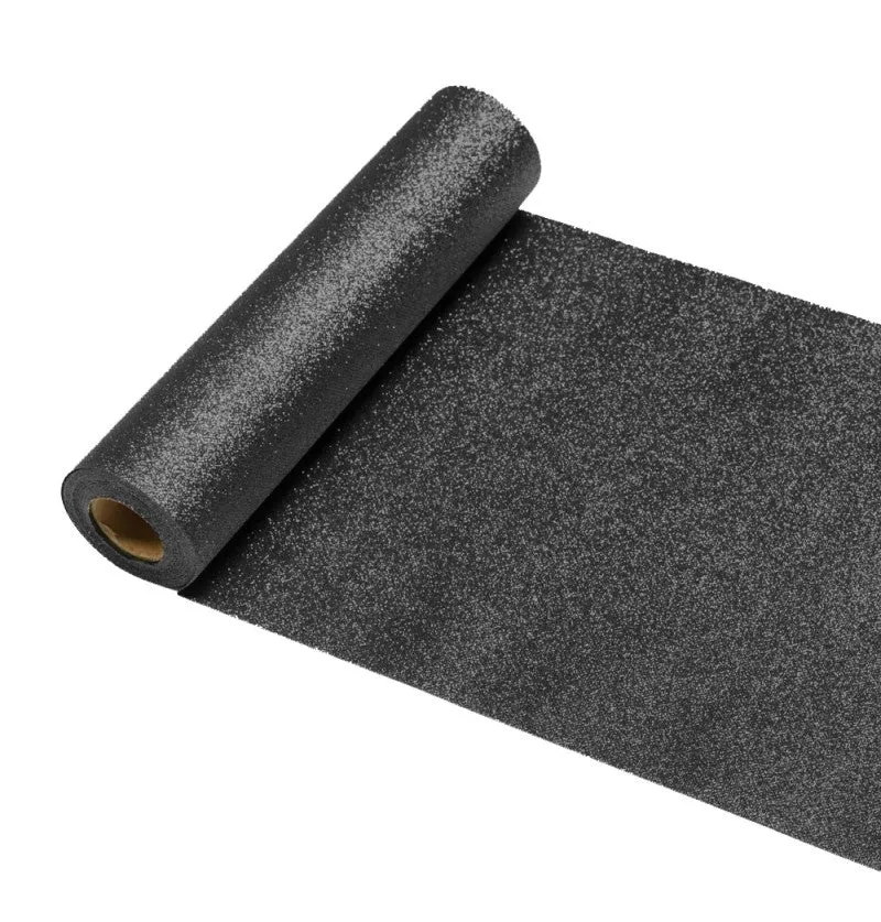 Zwarte Tafelloper Glitter 30Cm 5m